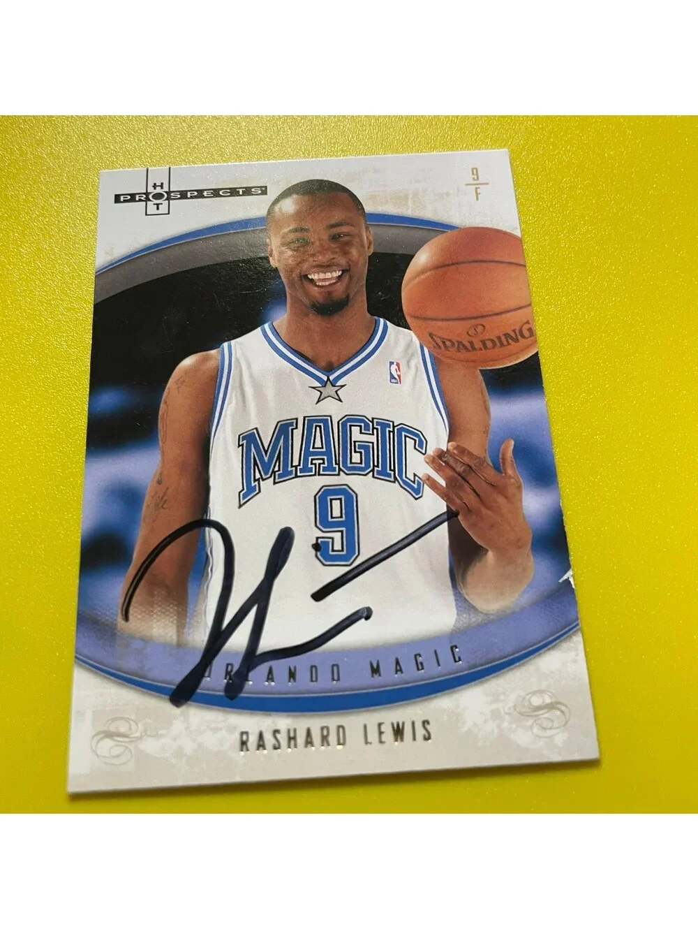 Rashard Lewis Signed Card w/ COA